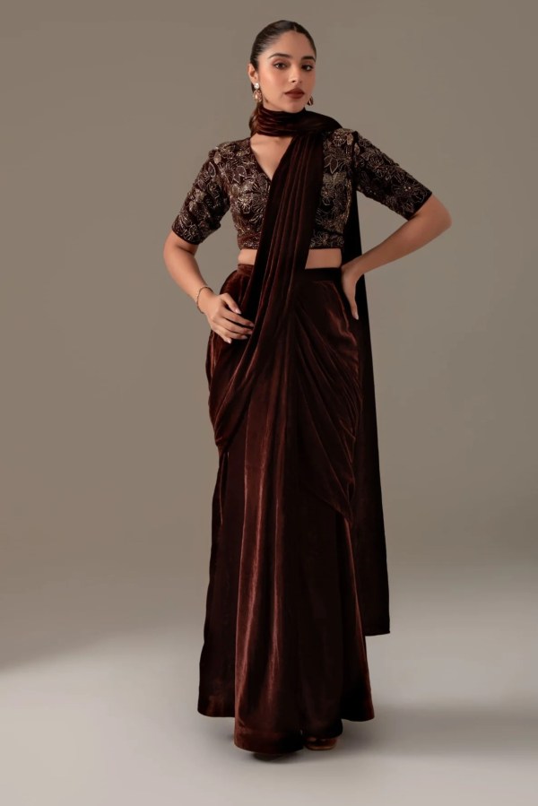 Midnight Velvet Saree