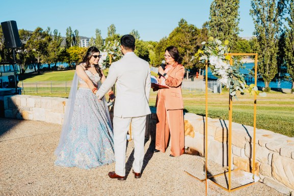 Indian wedding planner running a multi-day Australian South Asian wedding setup