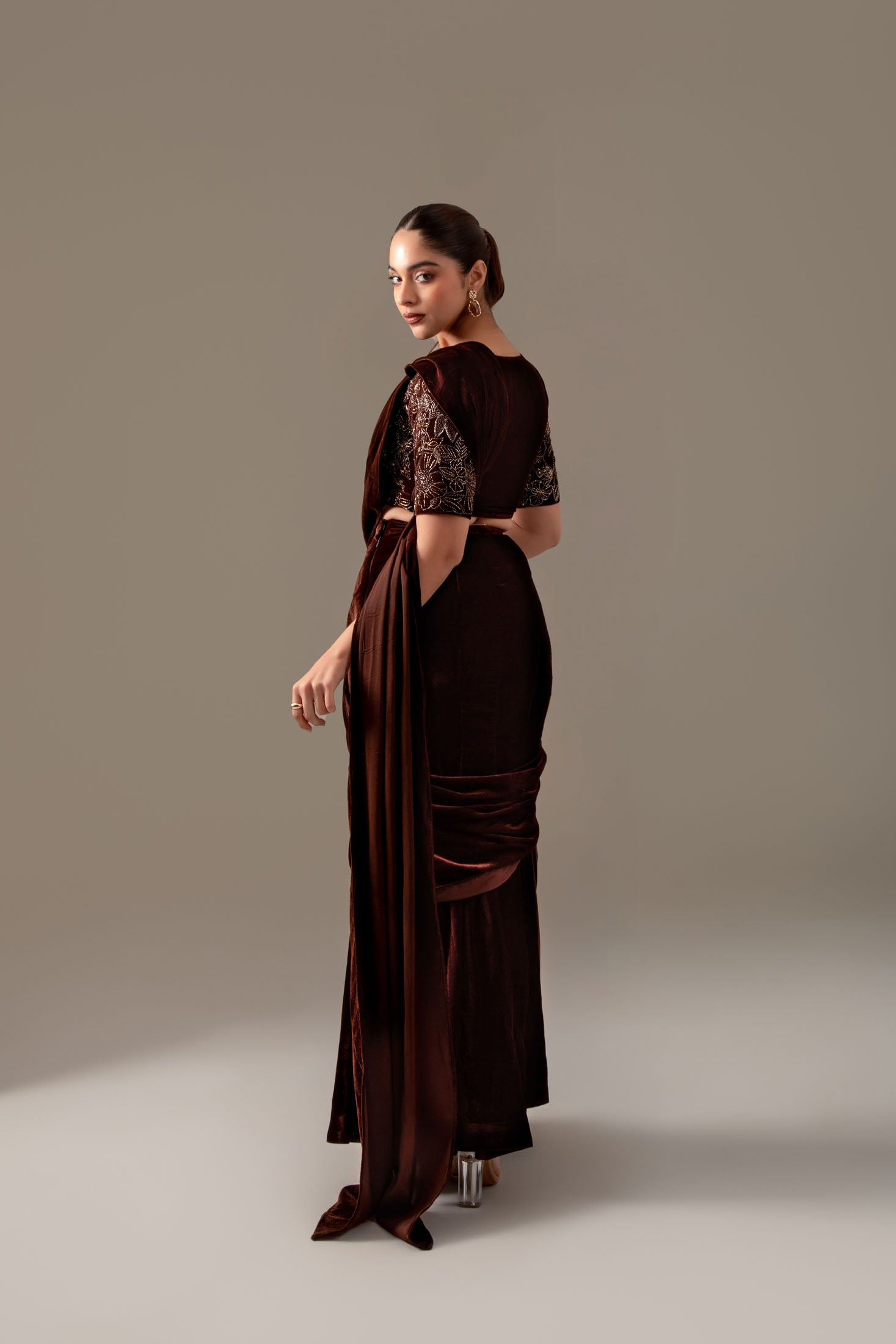 Midnight Velvet Saree - Image 6